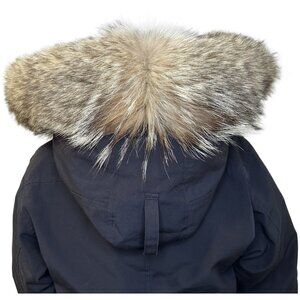 Genuine Coyote Fur Ruff Collar Trim Canada Goose with Button Loops 24 inch US